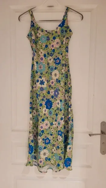 Robe longue imprimé fleurs style 70's