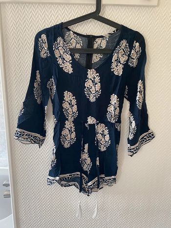 Combi short manches 3/4 bleu marine S