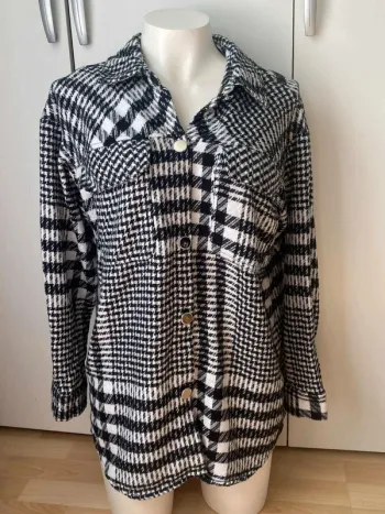 Veste chemise légère oversize carreaux/pied de poule 36 Amisu