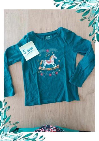T-shirt manches longues 5 ans licorne Noël