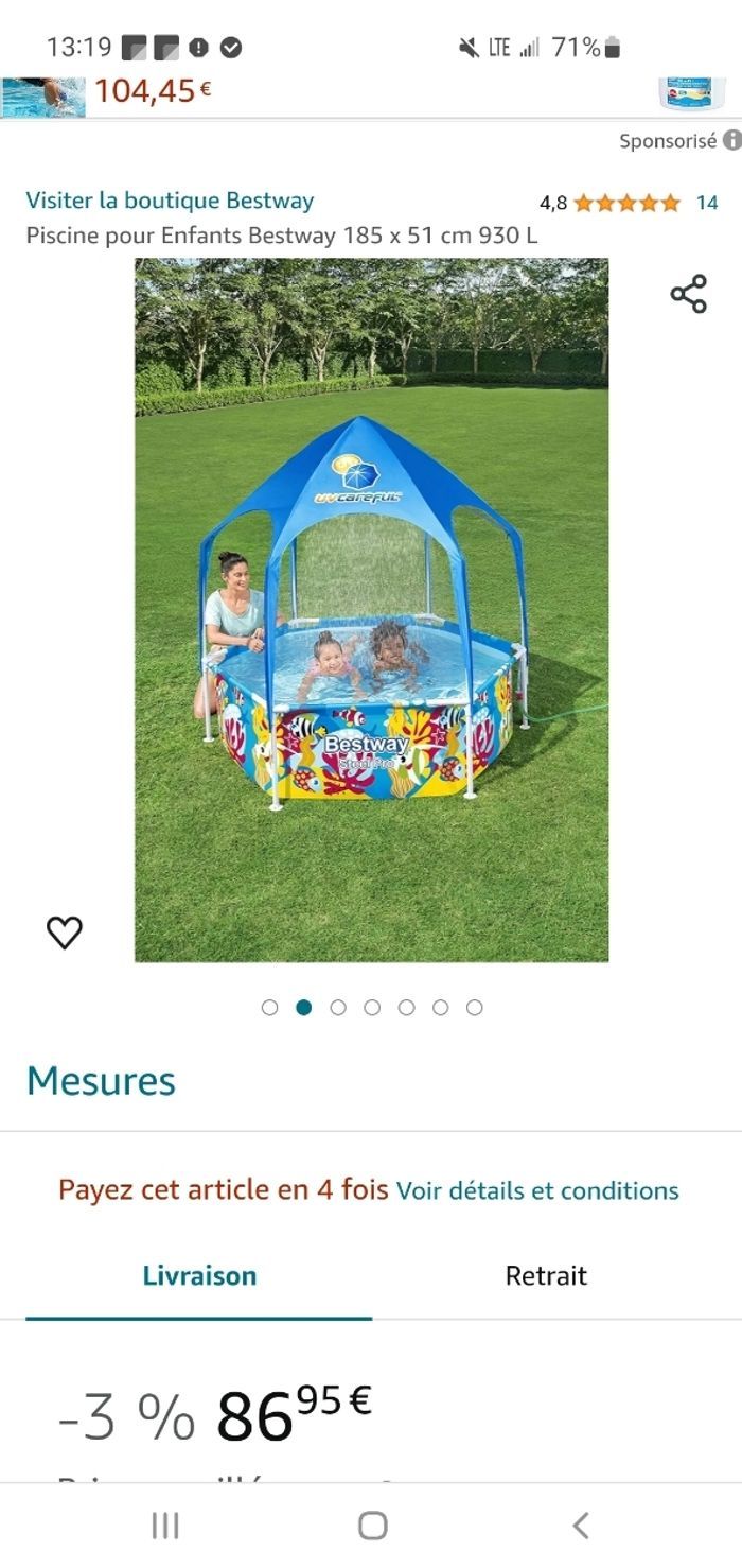 Piscine BESTWAY 5618T 1,83m ×51cm. - photo numéro 2