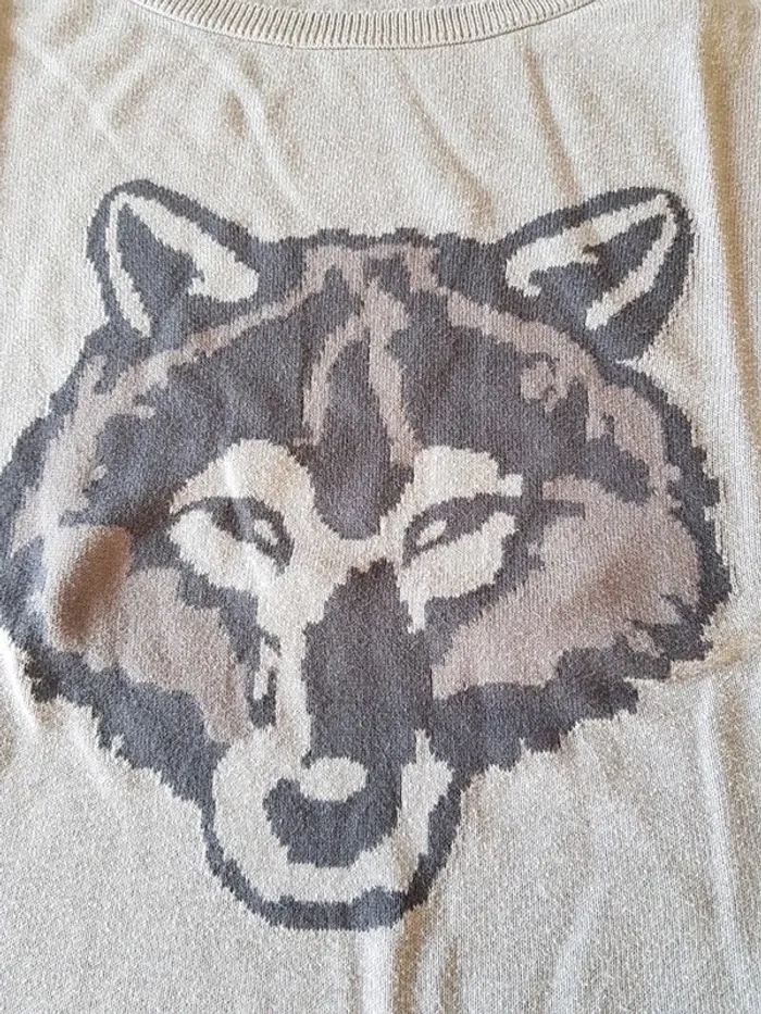Pull gris loup Camaïeu M - photo numéro 4