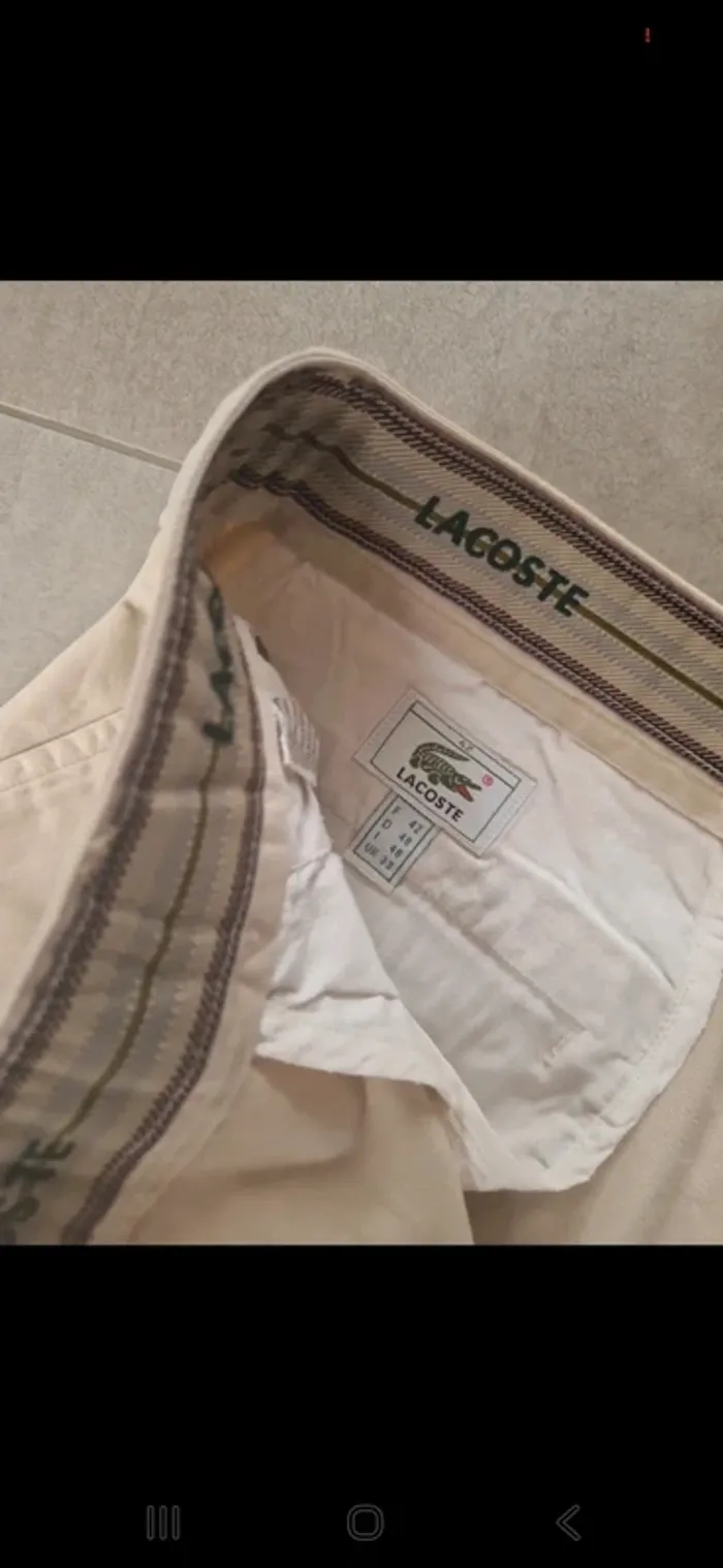 Beau short cargo vintage lacoste taille 42 /l tres bon eta - photo numéro 2