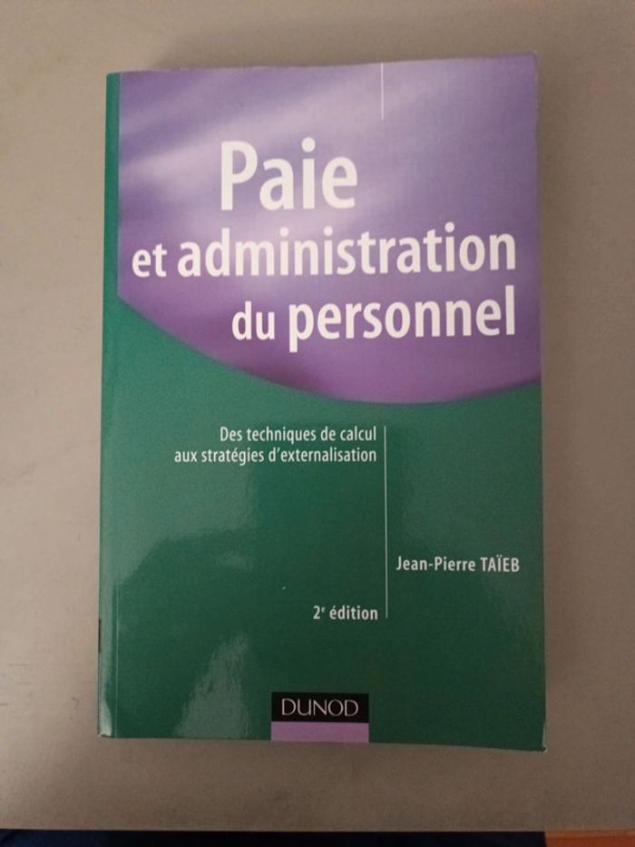 Paye et administration du personnel Jean-Pierre taieb 2e édition dunod