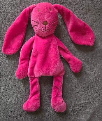 Doudou plat Lapin rose fushia - DPAM