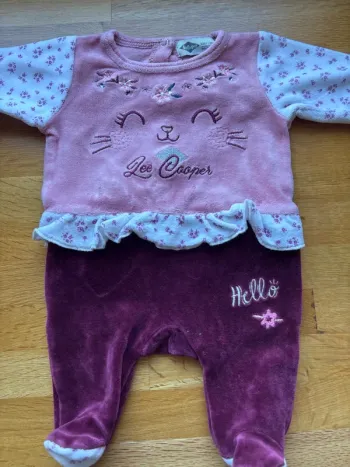 Pyjama velours Lee Cooper naissance fille