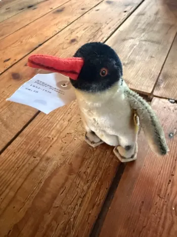 Peluche ancienne rigide Steiff manchot pingouin papou Peggy Pinguin 10cm antarctique
