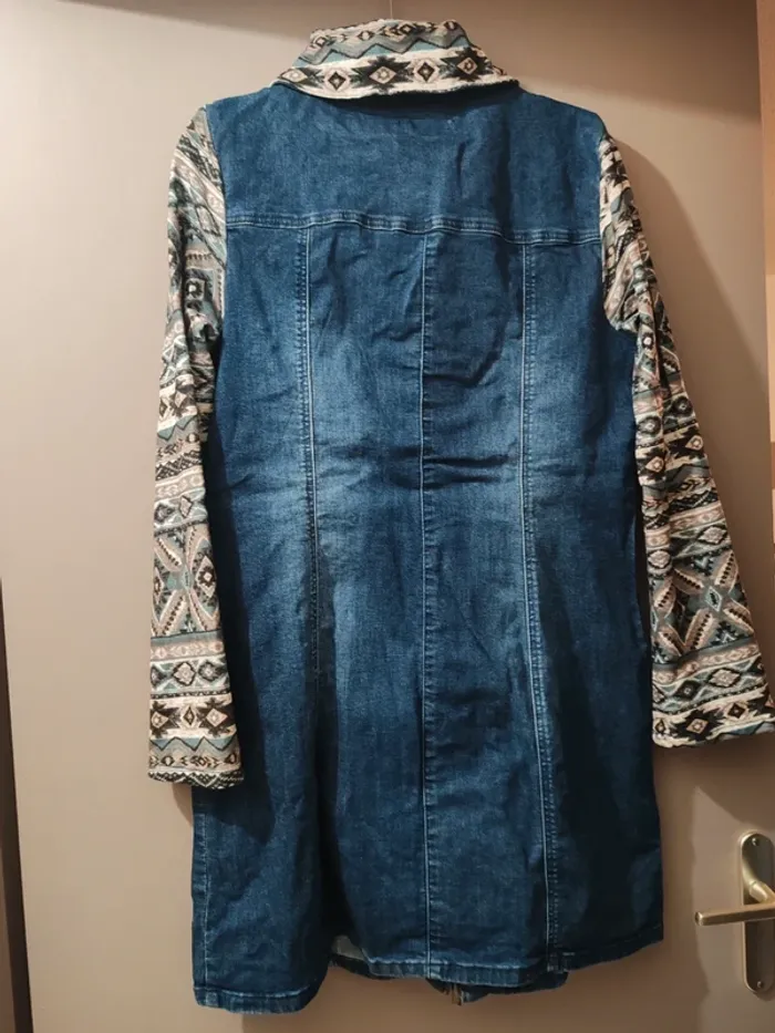 🧥 Veste mi-saison en jean & motifs ethniques – Style bohème chic – Taille M/L - photo numéro 8