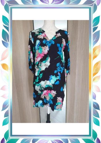 Robe mango taille M 38 fleuris légère manches longues