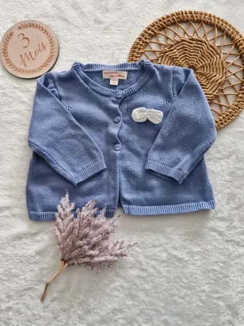 Gilet avec noeud en motif 3 mois
