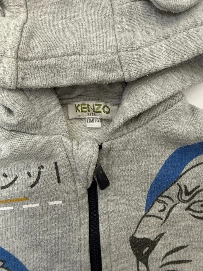 Sweat Kenzo capuche et zip Kenzo garçon 12 mois, 74 cm - photo numéro 3