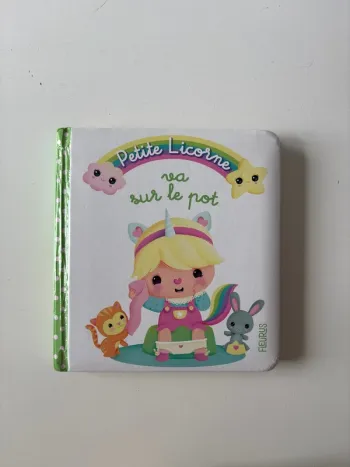 Livre petite licorne va sur le pot
