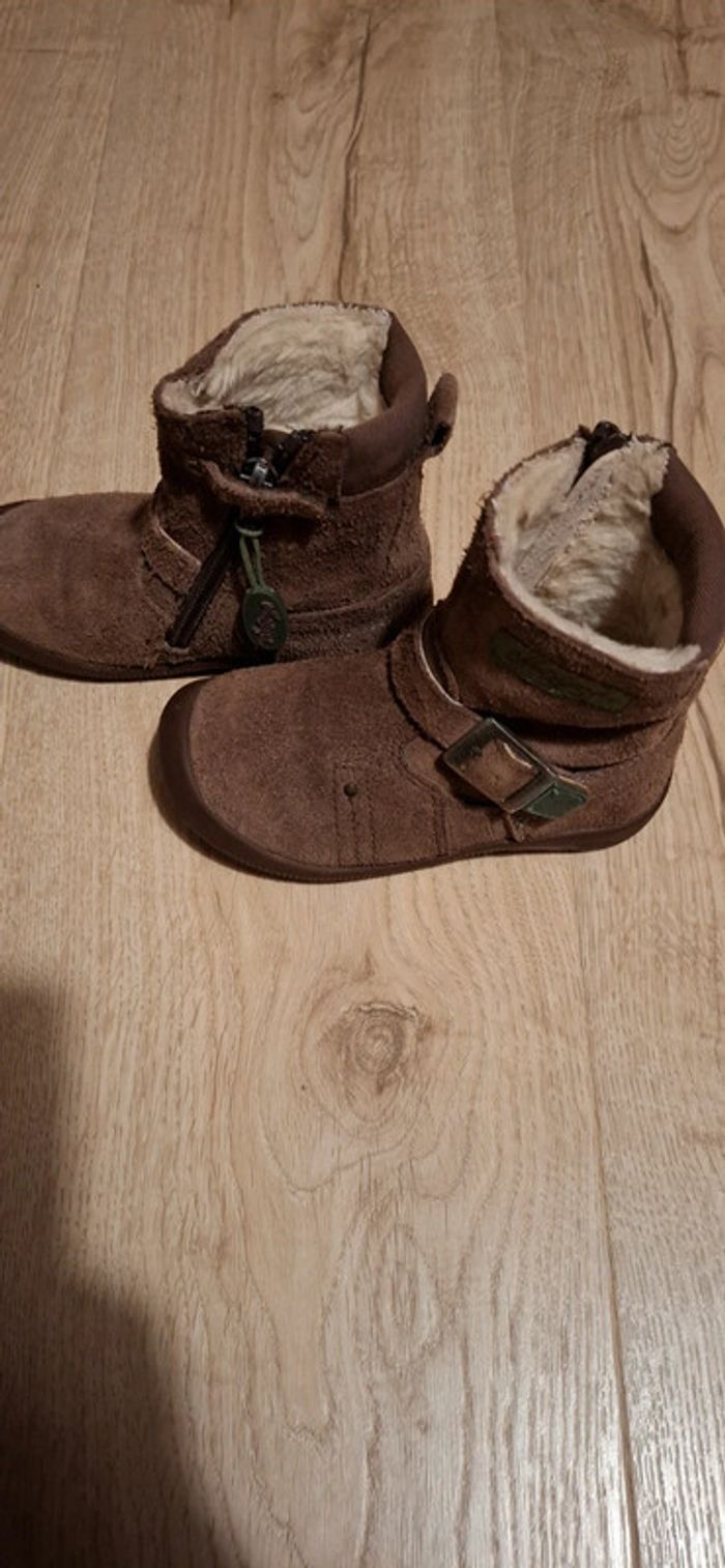 Bottines fourrées T23 TBE Vert Baudet - photo numéro 3
