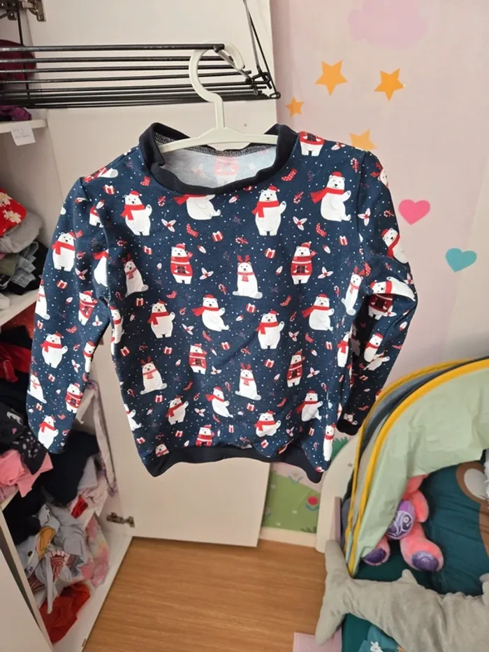 Sweat Noël garçon fait main taille 4 ans