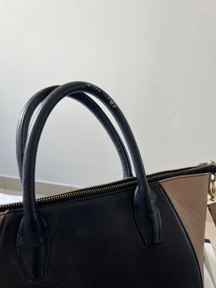 Sac à main noir et marron - photo numéro 4