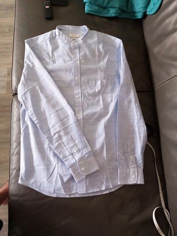 Chemise rayures bleu ciel coupe slim fit marque Cyrillus