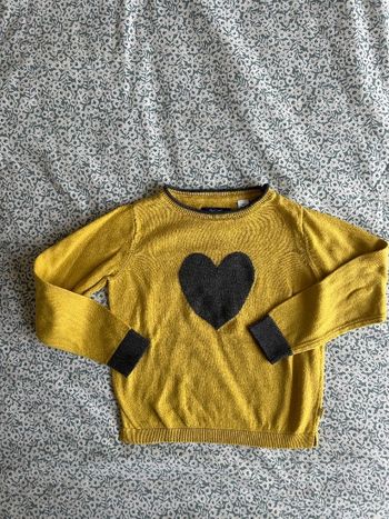 Pull col rond Okaidi 4 ans motif cœur