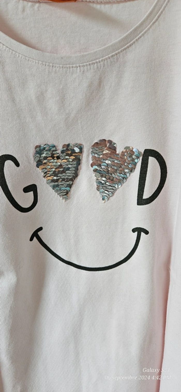 Tee-shirt manches longues sequins réversibles 8A tao - photo numéro 3