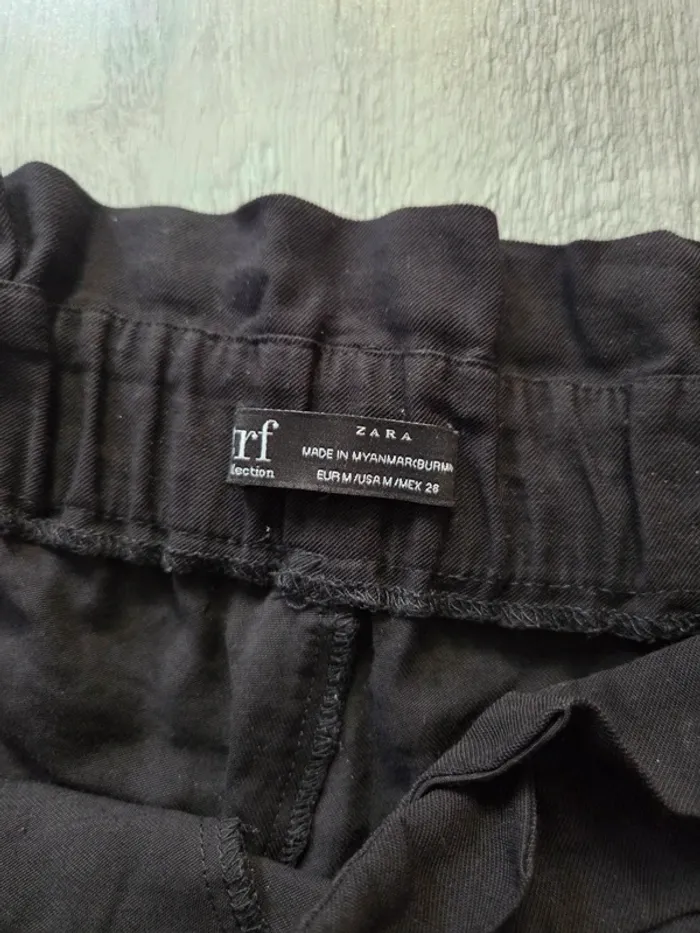 Pantalon noir zara avec ceinture nœud - photo numéro 3
