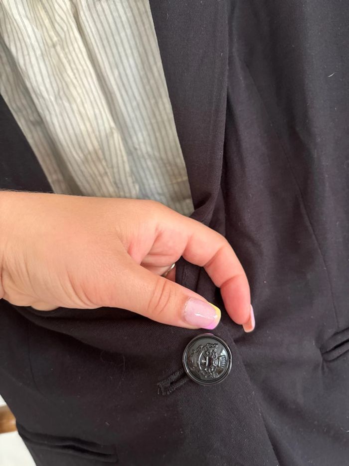 Veste blazer noire avec épaulettes - photo numéro 3