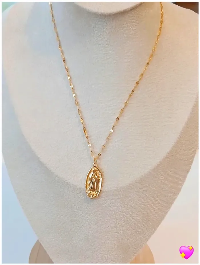 Collier Médaille Vierge Marie Doré – inspiration Zag - photo numéro 4