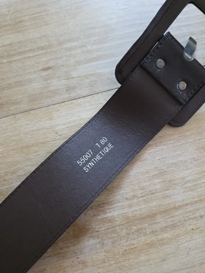 🤎 Ceinture marron rock – cuir synthétique & décorations métal - photo numéro 5