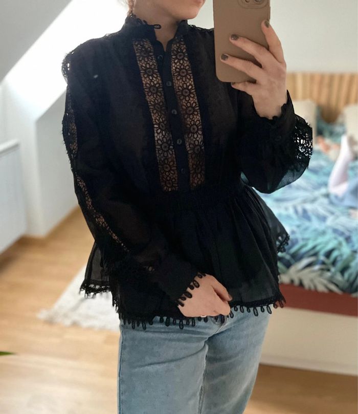 Blouse péplum dentelle noire 🖤 - photo numéro 2