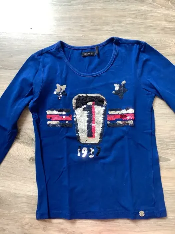 Tshirt manches longues bleu sequins IKKS 5 ans
