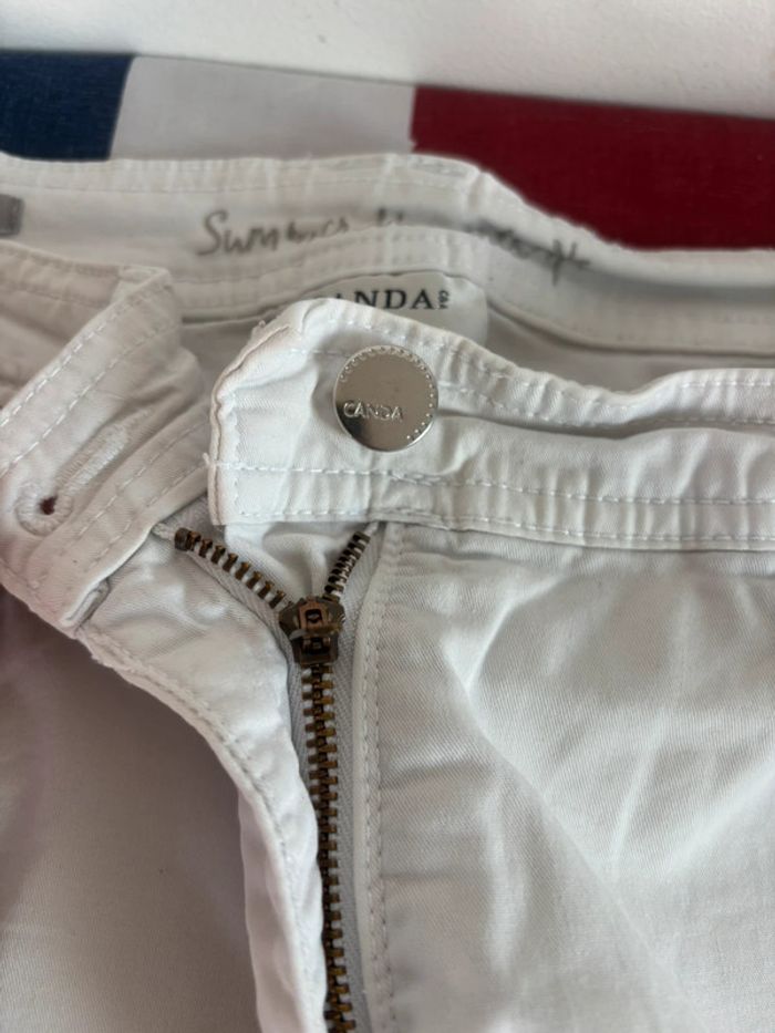 Pantacourt blanc taille 38/40 candae - photo numéro 5