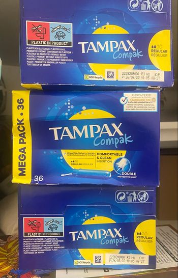 3 boites tampax de 36