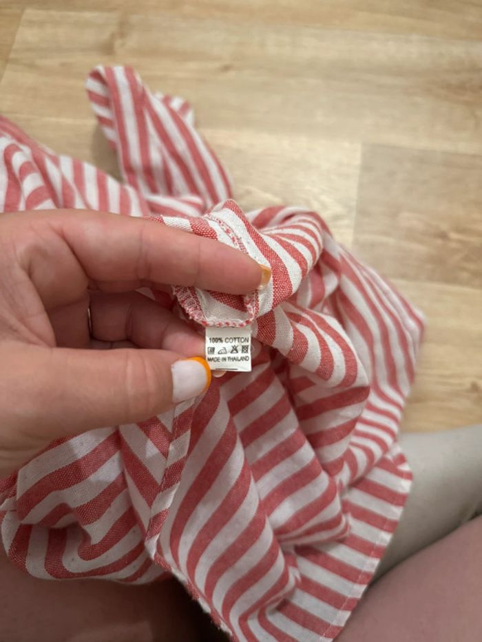 Robe chemise rose et blanche - photo numéro 3