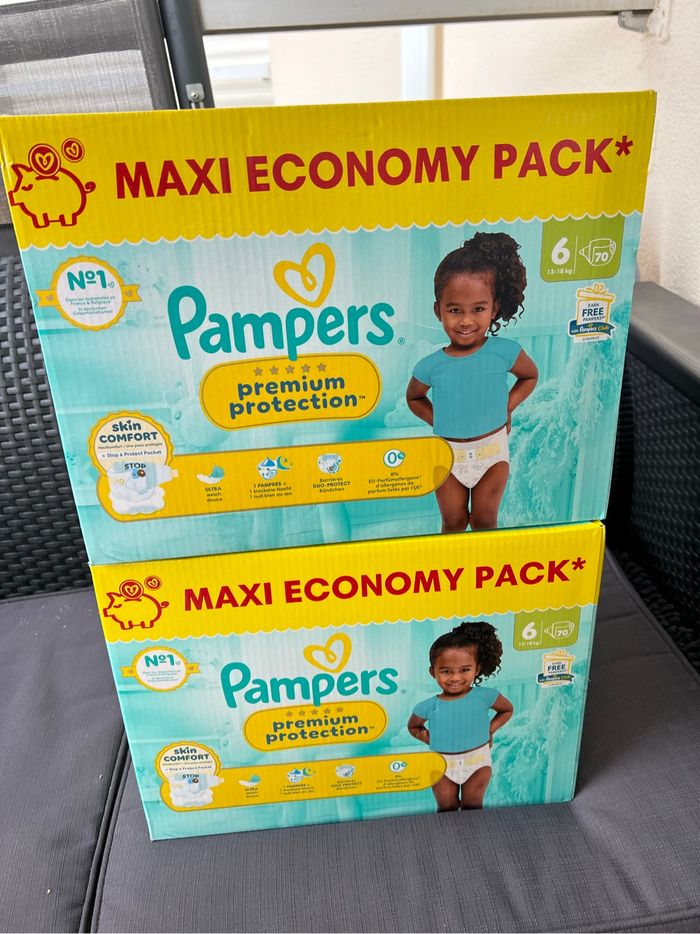 2 packs couche bébé Pampers premium taille 5