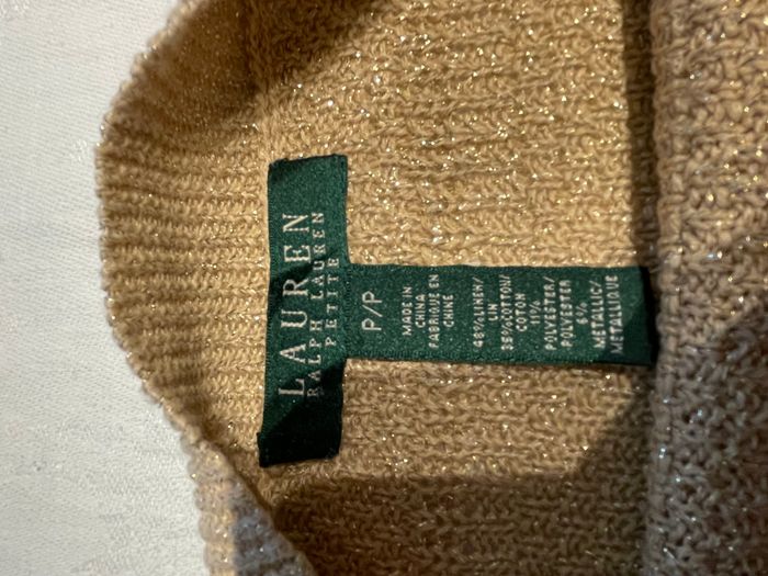 Pull en Lin Doré Enfant Ralph Lauren Taille P/P - photo numéro 3