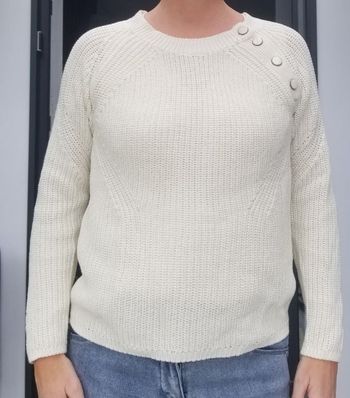 Pull écru légèrement pailleté doré