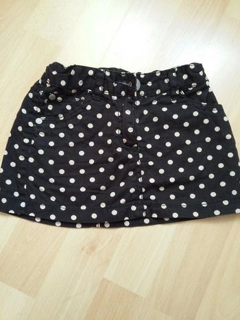 Jupe noire à pois beige