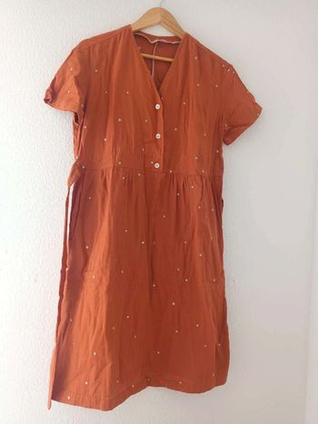 Jolie robe terracotta & pois dorés taille 38 / 40