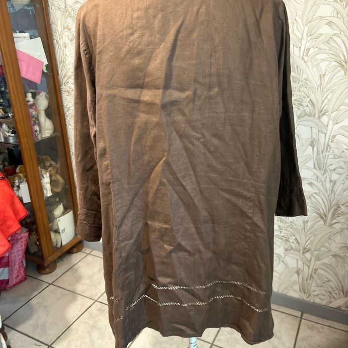 Chemise en lin  marron - photo numéro 4