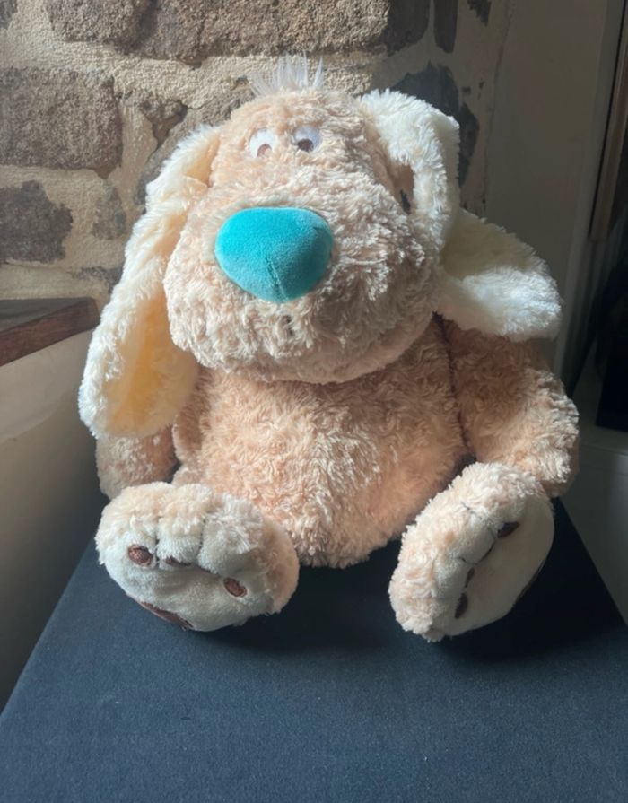 Grande peluche Chien beige, bleu 55 cm Anna Club Plush - photo numéro 2