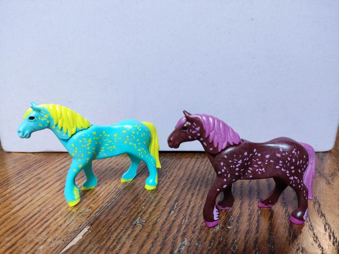 🦄lot deux chevaux princesse playmobil 🦄 - photo numéro 2