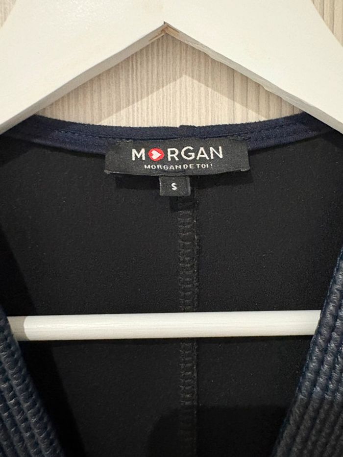 Robe Morgan bleu marine taille S matière style suédine en parfait état - photo numéro 2