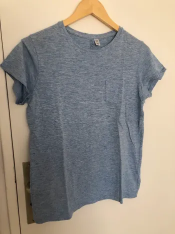 T-shirt bleu coton