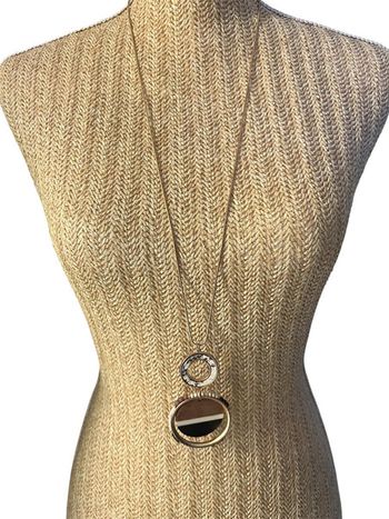 Collier ajustable Leslii – doré & formes géométriques Neuf