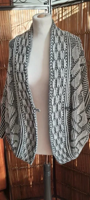 Gilet femme noir et blanc "Lara Knit" taille M