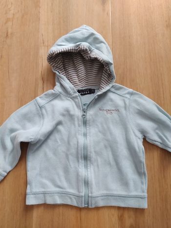 Sweat Gillet capuche zippé tout compte fait bio 18M bleu