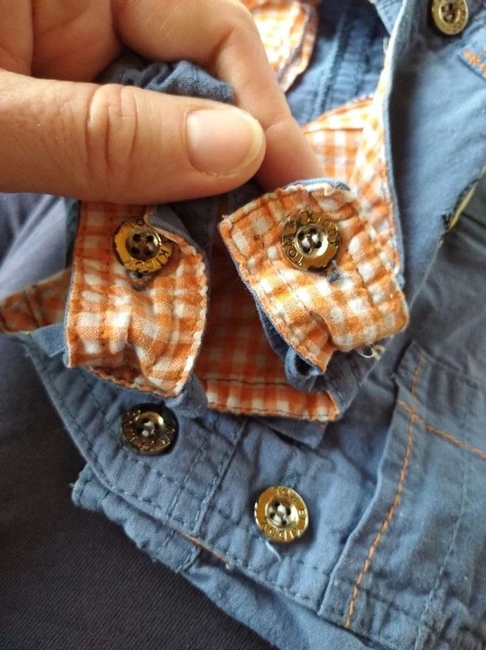 Ensemble (tee shirt+salopette+short) Garçon 6 mois dauphin pieuvre "ocean friends" 100% coton - photo numéro 19