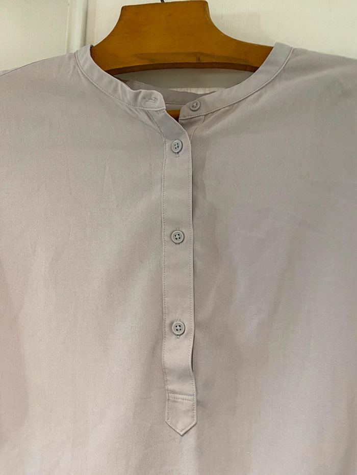 Chemise femme Uniqlo, grise manches 3/4 77 modale, 23 polyester - photo numéro 4