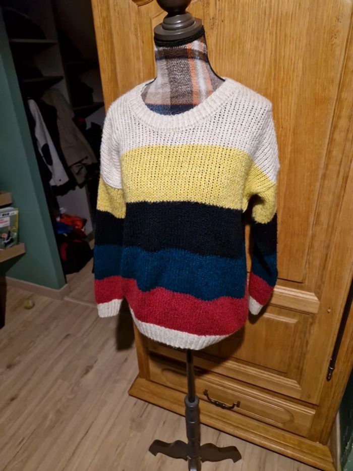 Pull colour block tu taille 42 multicolore - photo numéro 3