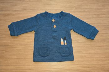 Tee-shirt polo nid d'abeille boutons en bois 3 mois