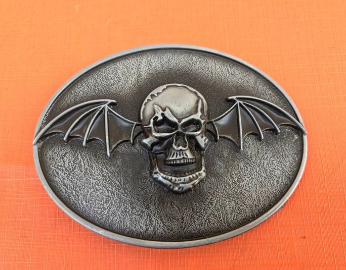Boucle de ceinture Gothique  Tête de mort ailes de chauve-souris - photo numéro 6