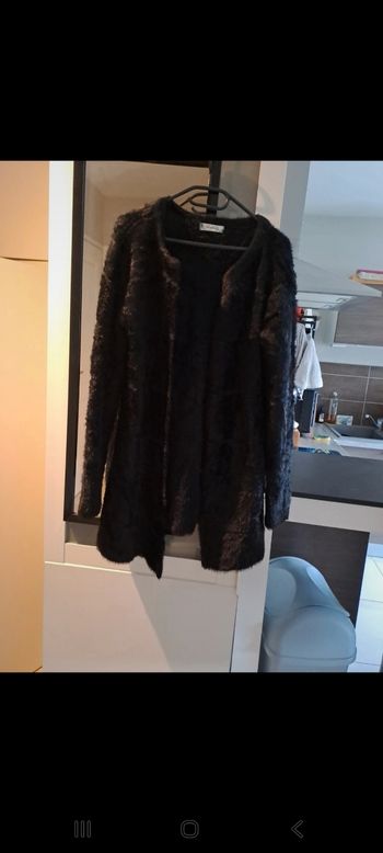 Veste noir fausse fourrure